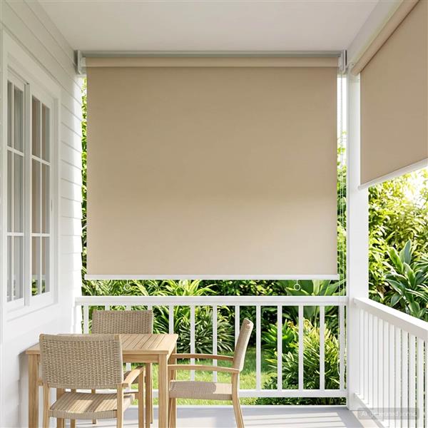 Grote foto vidaxl rolgordijn uv bescherming beige 60 x 230 cm polyester huis en inrichting gordijnen en lamellen
