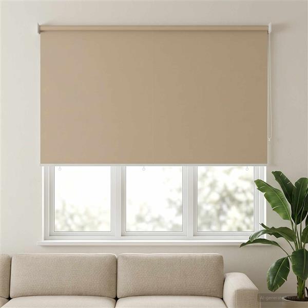 Grote foto vidaxl rolgordijn uv bescherming beige 160 x 140 cm polyester huis en inrichting gordijnen en lamellen