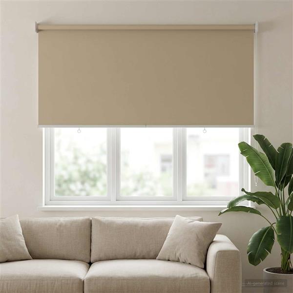 Grote foto vidaxl rolgordijn uv bescherming beige 140 x 140 cm polyester huis en inrichting gordijnen en lamellen