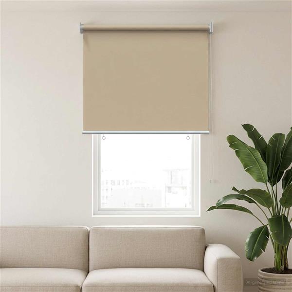 Grote foto vidaxl rolgordijn uv bescherming beige 80 x 140 cm polyester huis en inrichting gordijnen en lamellen