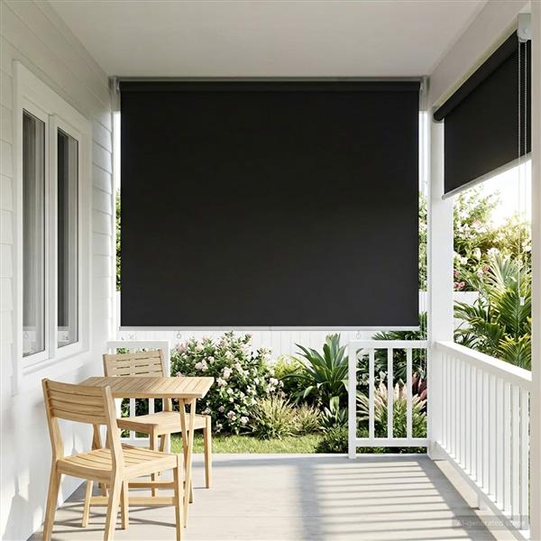 Grote foto vidaxl rolgordijn uv bescherming antracietkleurig 100 x 230 cm huis en inrichting gordijnen en lamellen