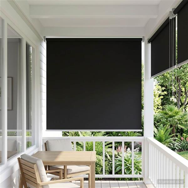 Grote foto vidaxl rolgordijn uv bescherming antracietkleurig 80 x 230 cm huis en inrichting gordijnen en lamellen