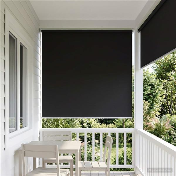 Grote foto vidaxl rolgordijn uv bescherming antracietkleurig 180 x 140 cm huis en inrichting gordijnen en lamellen