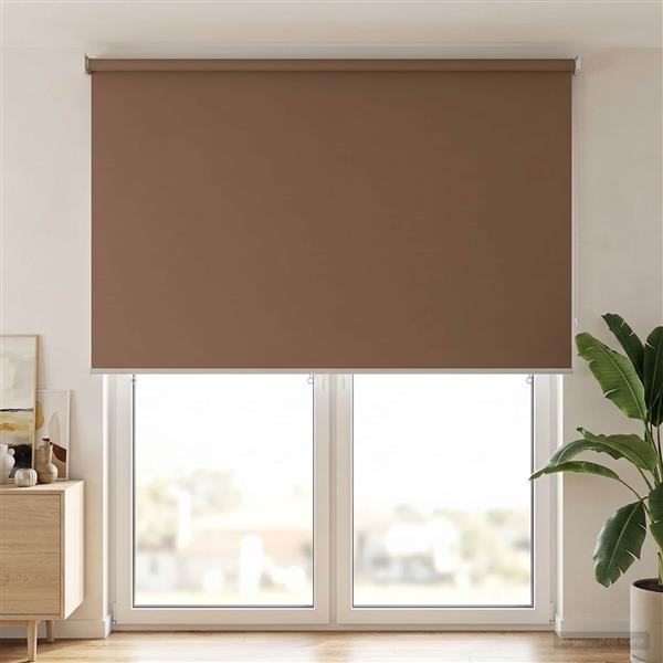 Grote foto vidaxl rolgordijn uv bescherming taupe 180 x 230 cm polyester huis en inrichting gordijnen en lamellen