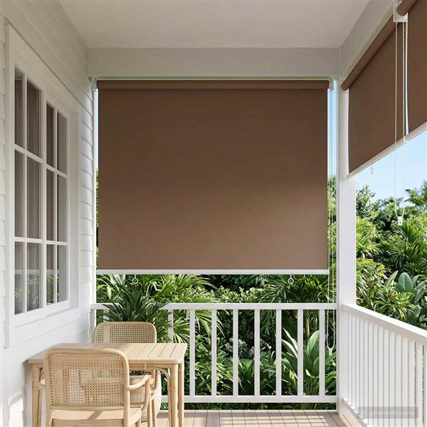 Grote foto vidaxl rolgordijn uv bescherming taupe 80 x 230 cm polyester huis en inrichting gordijnen en lamellen