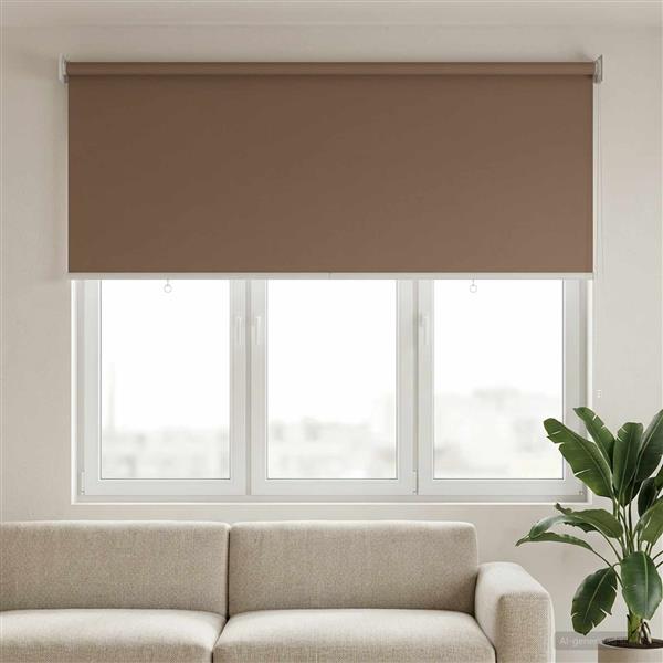 Grote foto vidaxl rolgordijn uv bescherming taupe 140 x 140 cm polyester huis en inrichting gordijnen en lamellen