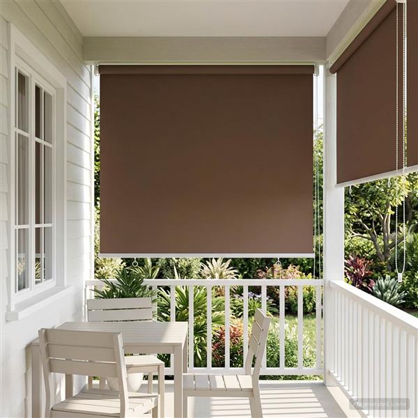 Grote foto vidaxl rolgordijn uv bescherming taupe 80 x 140 cm polyester huis en inrichting gordijnen en lamellen