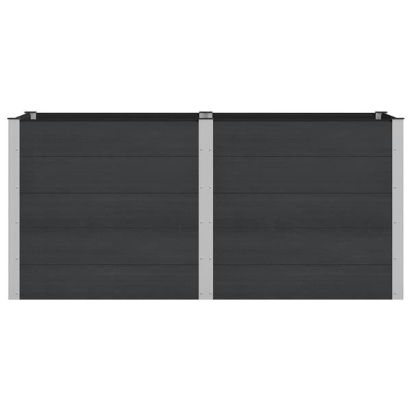 Grote foto vidaxl verhoogde plantenbak zwart 200 x 100 x 91 cm alu. tuin en terras overige tuin en terras