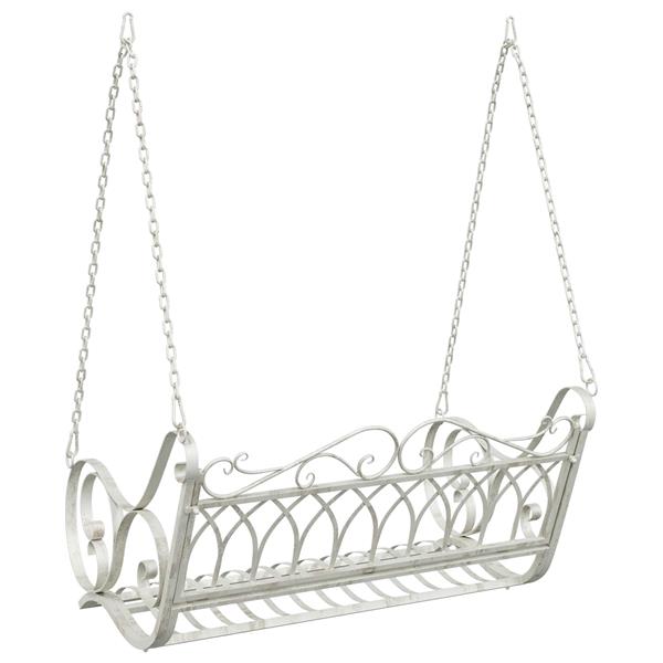 Grote foto vidaxl schommelbank staal 109 x 75 x 59 cm antiek wit tuin en terras tuinmeubelen