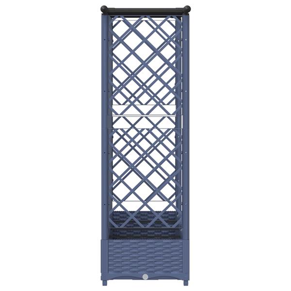 Grote foto vidaxl verhoogd bed met trellis en dak grijs 202 5 x 40 x 123 cm pp tuin en terras overige tuin en terras