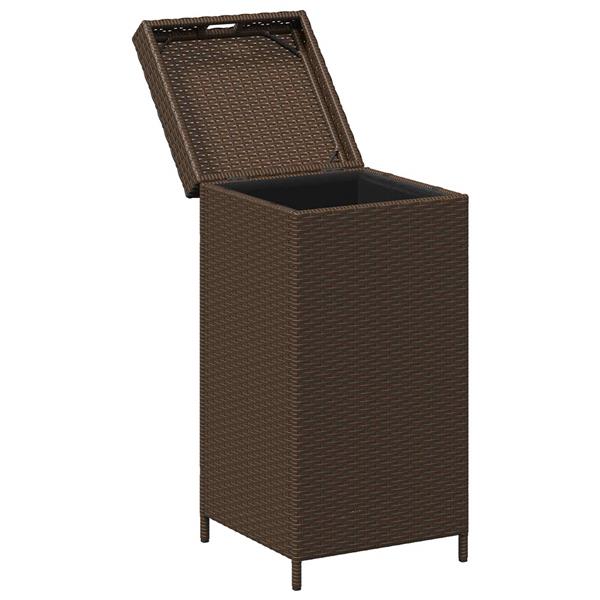 Grote foto vidaxl buiten afvalbak bruin 40 x 40 x 80 cm poly rattan huis en inrichting woningdecoratie