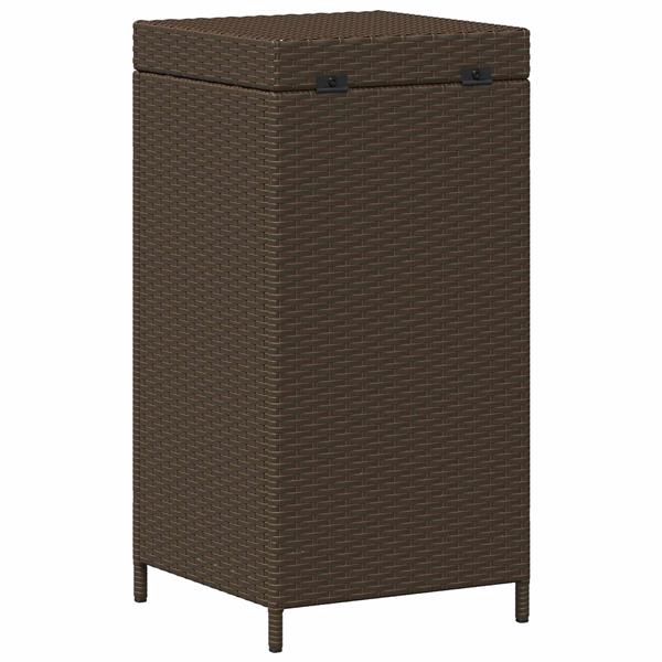 Grote foto vidaxl buiten afvalbak bruin 40 x 40 x 80 cm poly rattan huis en inrichting woningdecoratie