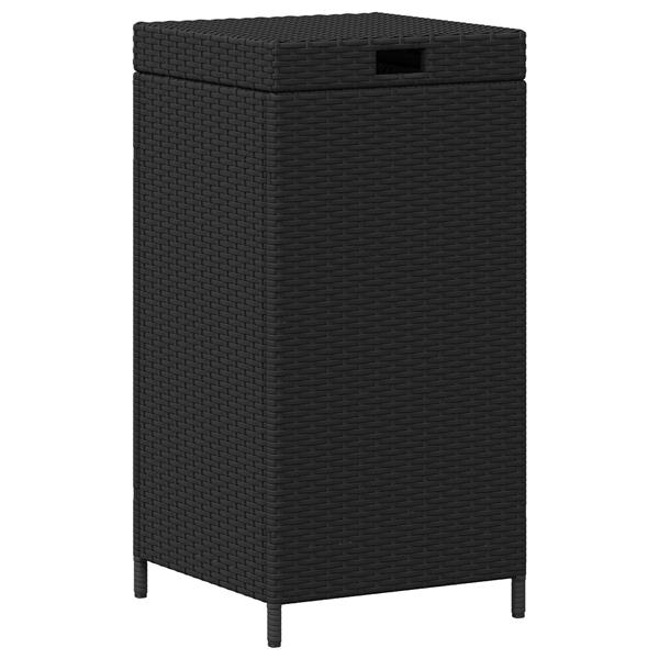 Grote foto vidaxl buiten afvalbak zwart 40 x 40 x 80 cm poly rattan huis en inrichting woningdecoratie