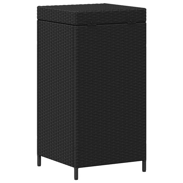 Grote foto vidaxl buiten afvalbak zwart 40 x 40 x 80 cm poly rattan huis en inrichting woningdecoratie
