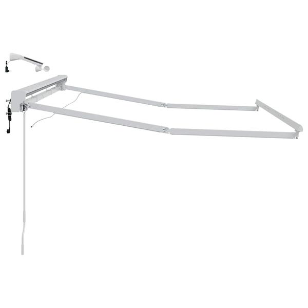 Grote foto vidaxl elektrisch zonnescherm frame met led wit 3 x 2 m aluminium tuin en terras overige tuin en terras