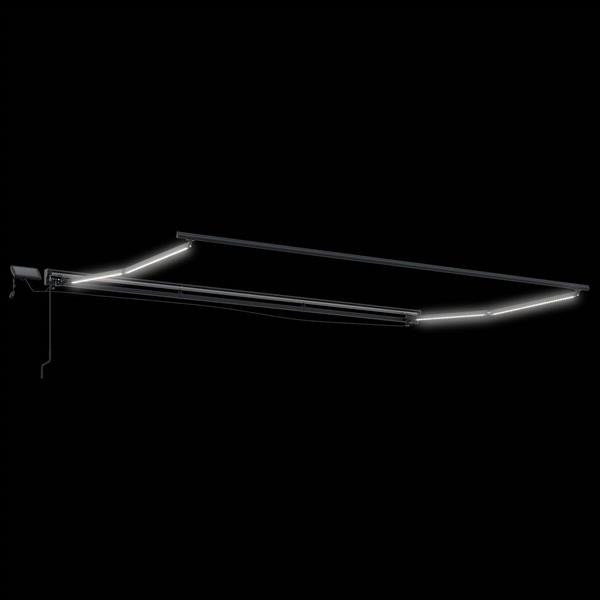 Grote foto vidaxl handmatige luifelhouder met led antraciet 5 3 5 m aluminium tuin en terras overige tuin en terras