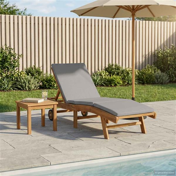 Grote foto vidaxl ligstoel bruin en lichtgrijs polyester tuin en terras tuinmeubelen