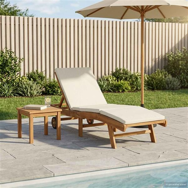 Grote foto vidaxl ligstoel bruin en cr mekleurig polyester tuin en terras tuinmeubelen