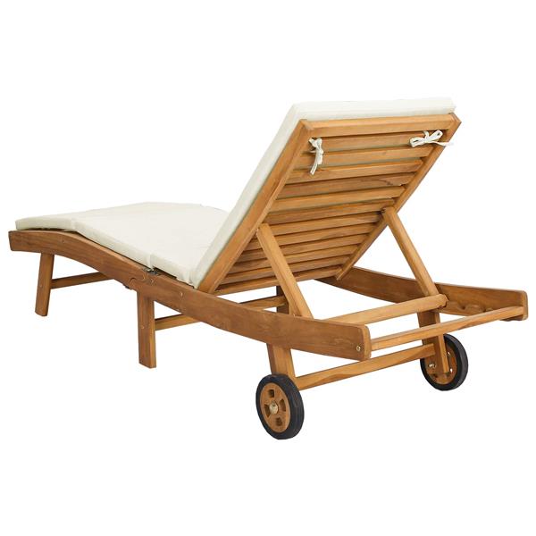 Grote foto vidaxl ligstoel bruin en cr mekleurig polyester tuin en terras tuinmeubelen