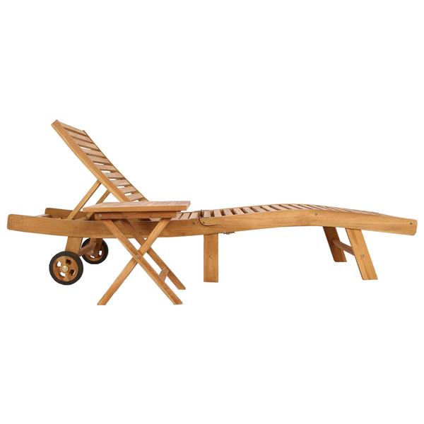 Grote foto vidaxl ligstoel 2 pcs bruin massief teakhout tuin en terras tuinmeubelen