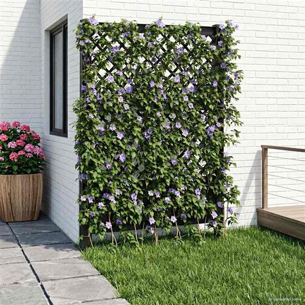 Grote foto vidaxl trellis met spike antracietkleurig 99 x 6 x 165 cm pp tuin en terras overige tuin en terras