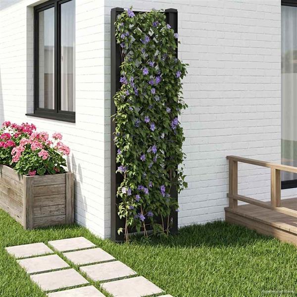 Grote foto vidaxl trellis met spike antracietkleurig 43 x 6 x 165 cm pp tuin en terras overige tuin en terras
