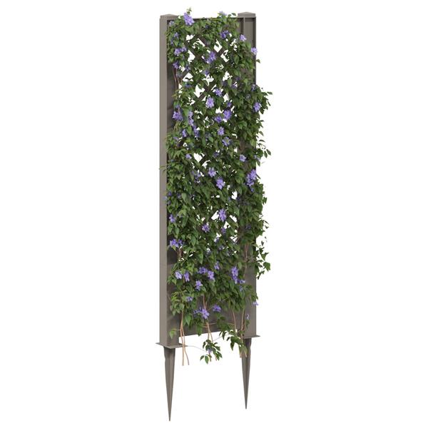 Grote foto vidaxl trellis met spike grijs 43 x 6 x 165 cm pp tuin en terras overige tuin en terras