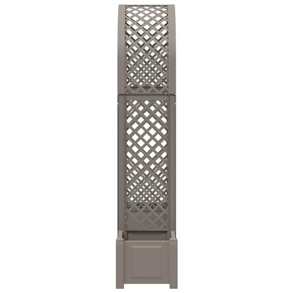 Grote foto vidaxl rozenboog met planter grijs 168 5 x 43 x 207 cm pp tuin en terras overige tuin en terras