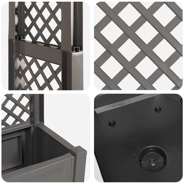 Grote foto vidaxl rozenboog met planter grijs 168 5 x 43 x 207 cm pp tuin en terras overige tuin en terras