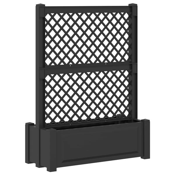 Grote foto vidaxl grote planter met trellis antracietkleurig 99 5 x 43 x 133 5 pp tuin en terras overige tuin en terras