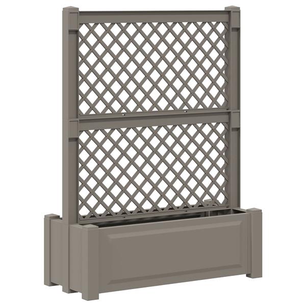Grote foto vidaxl grote planter met trellis grijs 99 5 x 43 x 133 5 pp tuin en terras overige tuin en terras