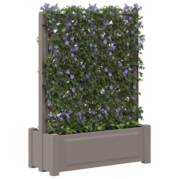 Grote foto vidaxl grote planter met trellis grijs 99 5 x 43 x 133 5 pp tuin en terras overige tuin en terras