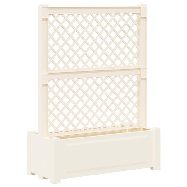 Grote foto vidaxl grote planter met trellis wit 99 5 x 43 x 133 5 pp tuin en terras overige tuin en terras