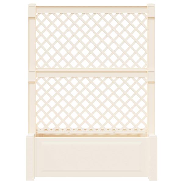 Grote foto vidaxl grote planter met trellis wit 99 5 x 43 x 133 5 pp tuin en terras overige tuin en terras