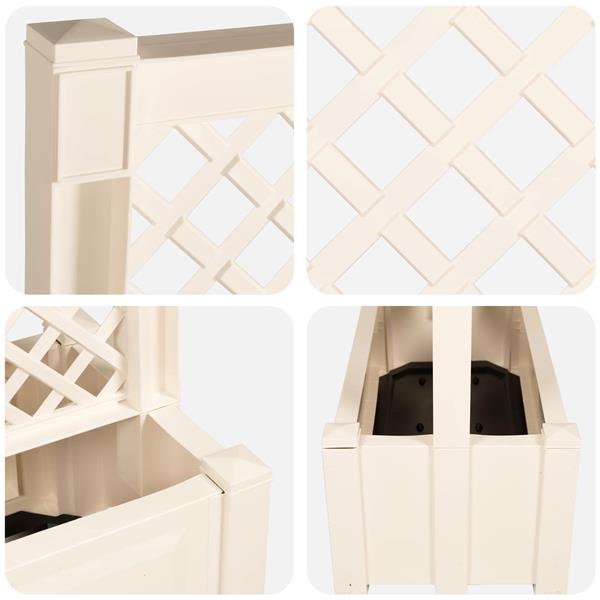 Grote foto vidaxl grote planter met trellis wit 99 5 x 43 x 133 5 pp tuin en terras overige tuin en terras