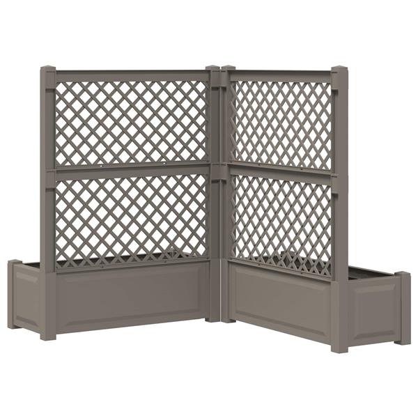 Grote foto vidaxl grote plantenbak met trellis 2 pcs grijs 143 x 143 x 133 5 cm tuin en terras overige tuin en terras