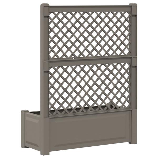 Grote foto vidaxl grote plantenbak met trellis grijs 99 5 x 43 x 133 5 cm pp tuin en terras overige tuin en terras