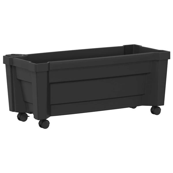 Grote foto vidaxl calypso plantenbak met wielen antracietkleurig 79 x 35 x 33 cm tuin en terras overige tuin en terras