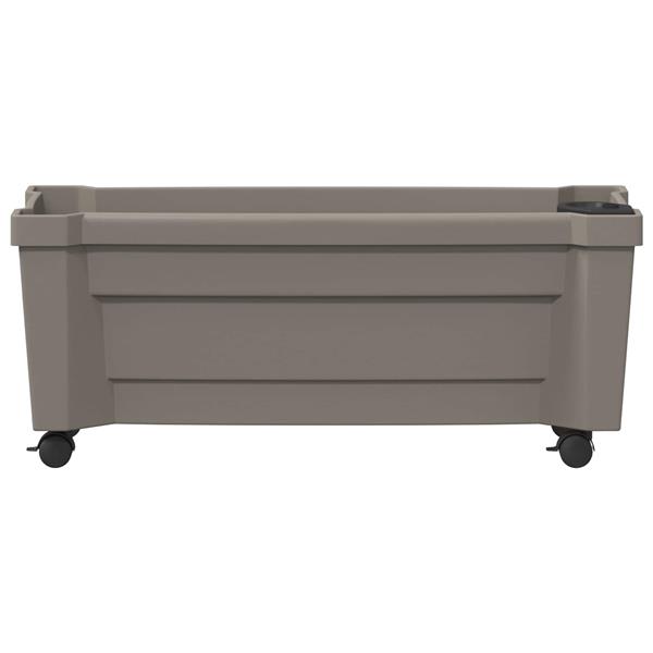 Grote foto vidaxl calypso plantenbak met wielen grijs 79 x 35 x 33 cm pp tuin en terras overige tuin en terras