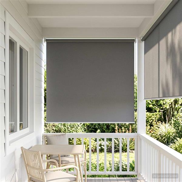 Grote foto vidaxl rolgordijn uv bescherming lichtgrijs 60 x 230 cm polyester huis en inrichting gordijnen en lamellen