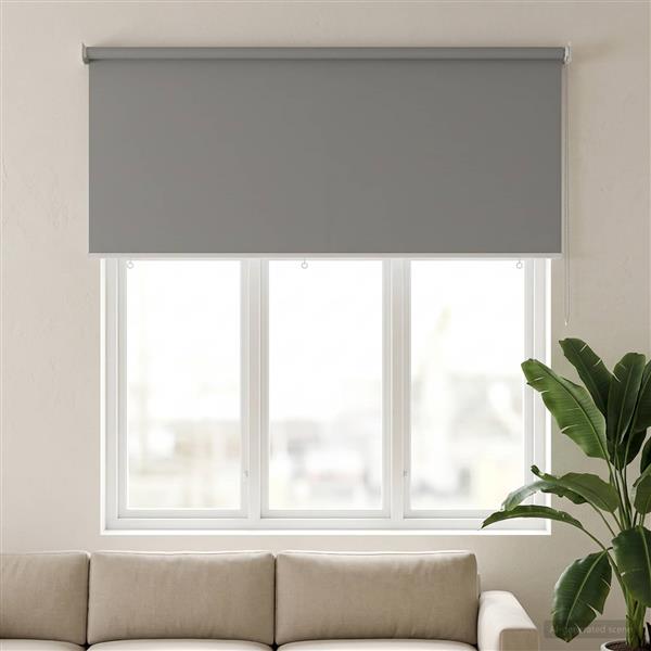 Grote foto vidaxl rolgordijn uv bescherming lichtgrijs 180 x 140 cm polyester huis en inrichting gordijnen en lamellen
