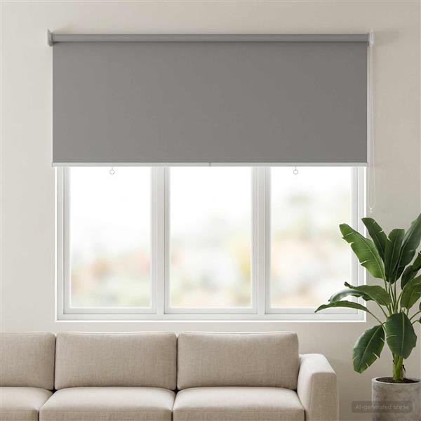 Grote foto vidaxl rolgordijn uv bescherming lichtgrijs 140 x 140 cm polyester huis en inrichting gordijnen en lamellen