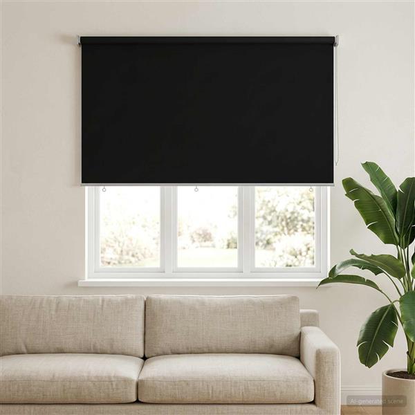 Grote foto vidaxl rolgordijn uv bescherming zwart 160 x 140 cm polyester huis en inrichting gordijnen en lamellen