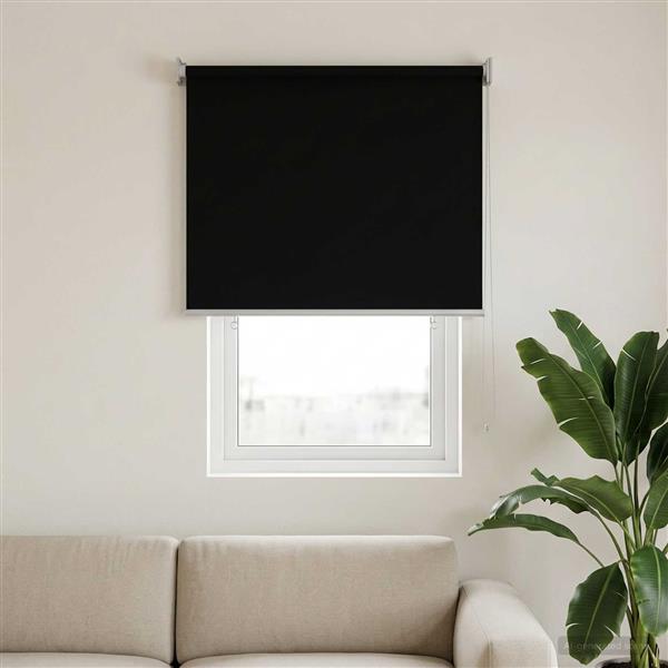 Grote foto vidaxl rolgordijn uv bescherming zwart 60 x 140 cm polyester huis en inrichting gordijnen en lamellen
