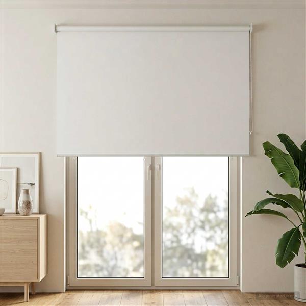 Grote foto vidaxl rolgordijn uv bescherming wit 180 x 230 cm polyester huis en inrichting gordijnen en lamellen