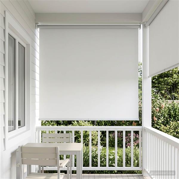 Grote foto vidaxl rolgordijn uv bescherming wit 100 x 230 cm polyester huis en inrichting gordijnen en lamellen