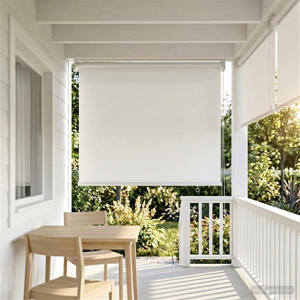 Grote foto vidaxl rolgordijn uv bescherming wit 60 x 140 cm polyester huis en inrichting gordijnen en lamellen