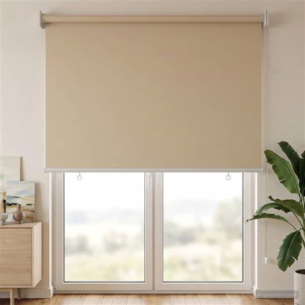 Grote foto vidaxl rolgordijn uv bescherming beige 80 x 230 cm polyester huis en inrichting gordijnen en lamellen