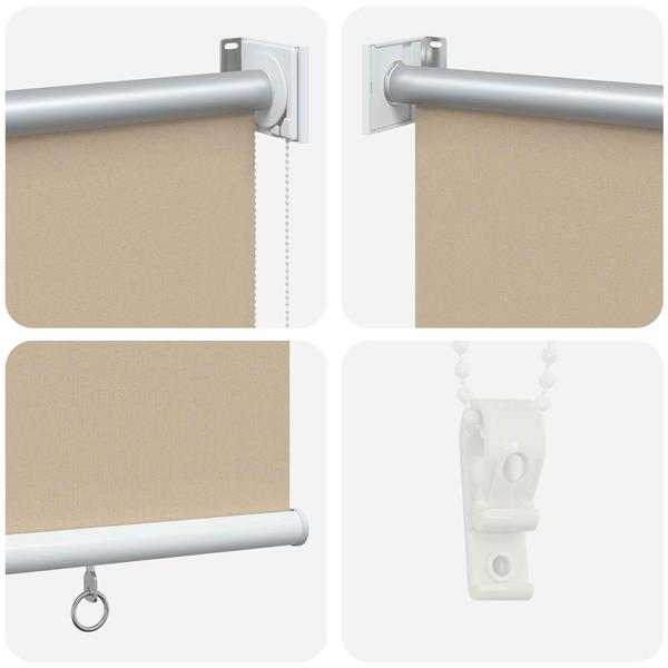 Grote foto vidaxl rolgordijn uv bescherming beige 140 x 140 cm polyester huis en inrichting gordijnen en lamellen