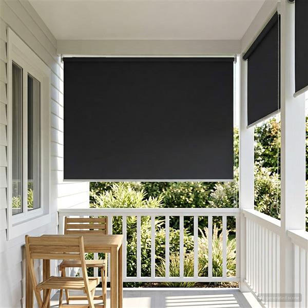 Grote foto vidaxl rolgordijn uv bescherming antracietkleurig 140 x 140 cm huis en inrichting gordijnen en lamellen